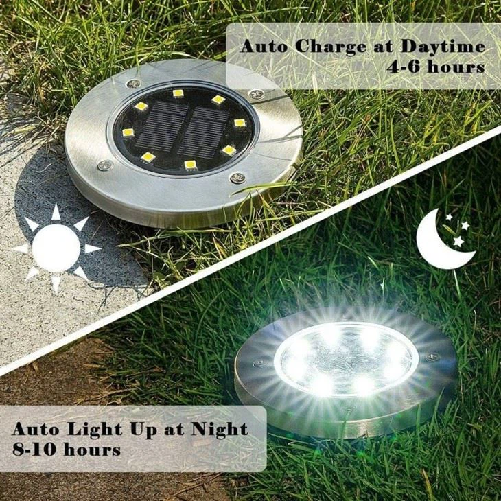 8 Led Solar Ground Lights