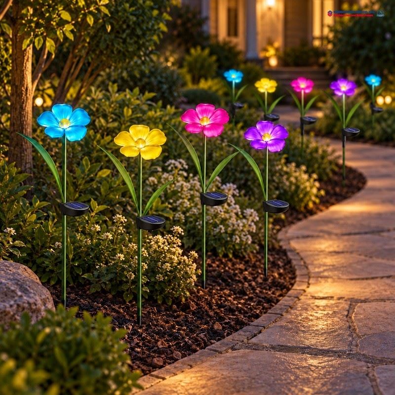 Bright Max Colorful Solar Garden Path Lights